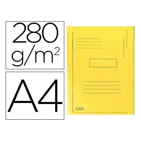 Classificador Exacompta Cartolina Reciclada Din A4 Amarelo 280Gr com 2 Abas Interior