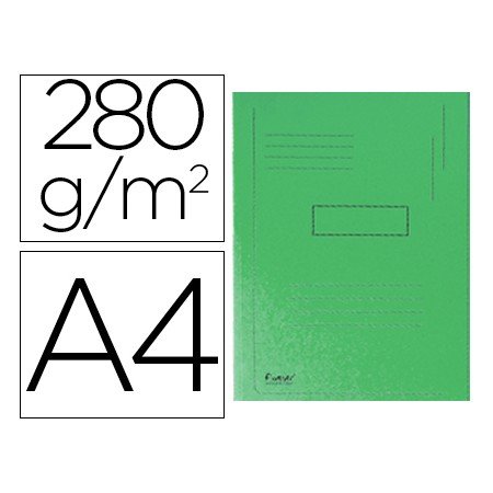 Classificador Exacompta Cartolina Reciclada Din A4 Verde 280Gr com 2 Abas Interior