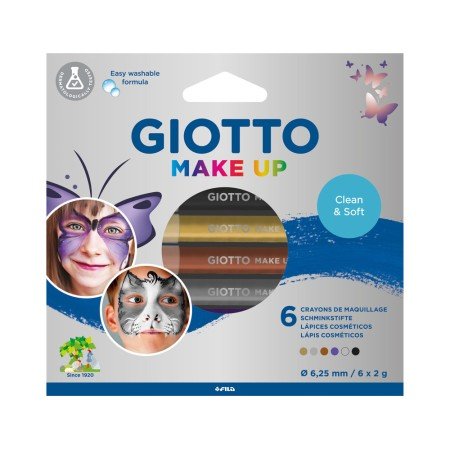 Conjunto Giotto Make Up 6 Lapis Cosmeticos Cores Metalicas