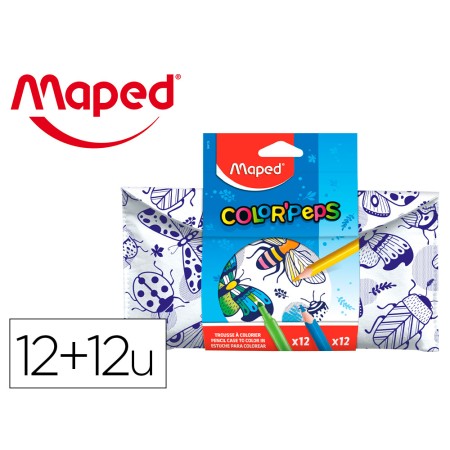 Conjunto Para Colorir Maped 12 Marcadores + 12 Lapis Cores Sortidas