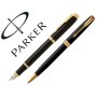 Conjunto Parker Duo Sonnet Laca Negra Gt Esferografica + Caneta com Aparo de Aco Inoxidavel