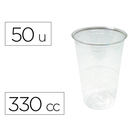Copo de Plastico Transparente 330 Cc Pack de 50 Unidades