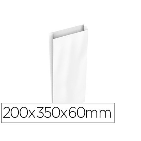 Envelope Basika Celulose Branco com Fole M 200X350X60 Mm Pack de 25 Unidades