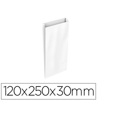 Envelope Basika Celulose Branco com Fole Xs 120X250X30 Mm Pack de 25 Unidades