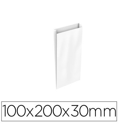 Envelope Basika Celulose Branco com Fole Xxs 100X200X30 Mm Pack de 25 Unidades
