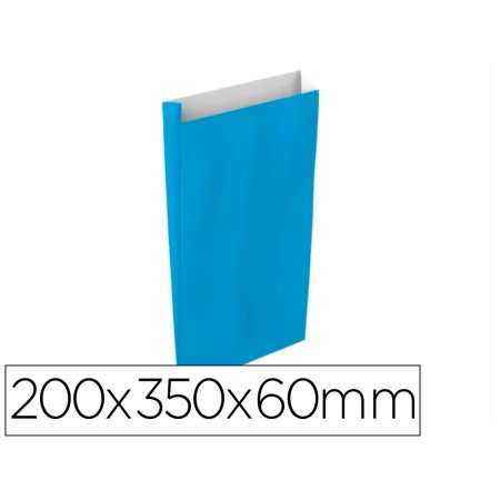 Envelope Basika Celulose Celeste com Fole M 200X350X60 Mm Pack de 25 Unidades