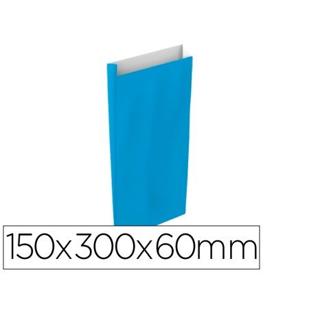 Envelope Basika Celulose Celeste com Fole S 150X300X60 Mm Pack de 25 Unidades