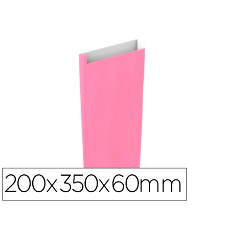 Envelope Basika Celulose Rosa com Fole M 200X350X60 Mm Pack de 25 Unidades