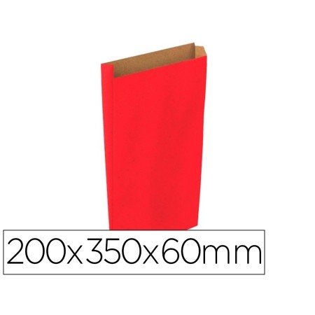 Envelope Basika Kraft Vermelho com Fole M 200X350X60 Mm Pack de 25 Unidades
