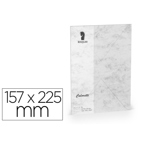 Envelope Rossler Coloretti C5 Cor Marmore Cinza 157X225 Mm Pack de 5 Unidades