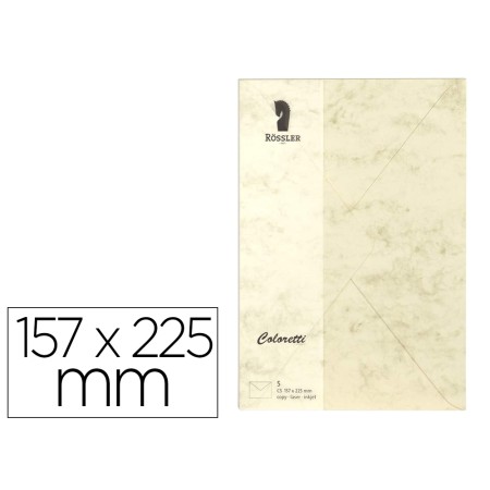 Envelope Rossler Coloretti C5 Cor Marmore Creme 157X225 Mm Pack de 5 Unidades