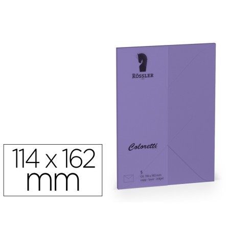 Envelope Rossler Coloretti C6 Cor Lilas 114X162 Mm Pack de 5 Unidades