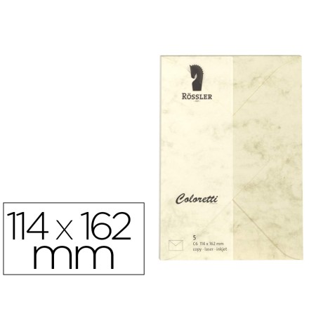 Envelope Rossler Coloretti C6 Cor Marmore Creme 114X162 Mm Pack de 5 Unidades