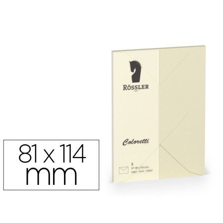 Envelope Rossler Coloretti C7 Cor Creme 81X114 Mm Pack de 5 Unidades