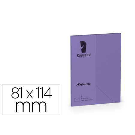 Envelope Rossler Coloretti C7 Cor Lilas 81X114 Mm Pack de 5 Unidades