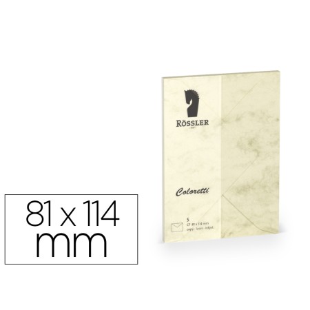 Envelope Rossler Coloretti C7 Cor Marmore Creme 81X114 Mm Pack de 5 Unidades