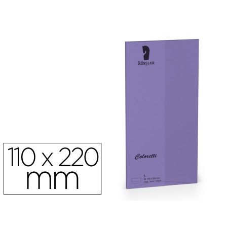 Envelope Rossler Coloretti Dl Americano Cor Lilas 110X220 Mm Pack de 5 Unidades