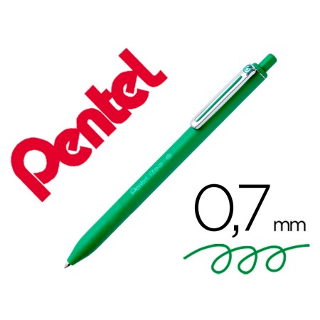Esferografica Pentel Izee Ponta de 0,7Mm Retratil Cor Verde