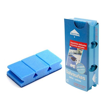 Esfregao de Esponja Azul Bicapa Pack de 3 Unidades