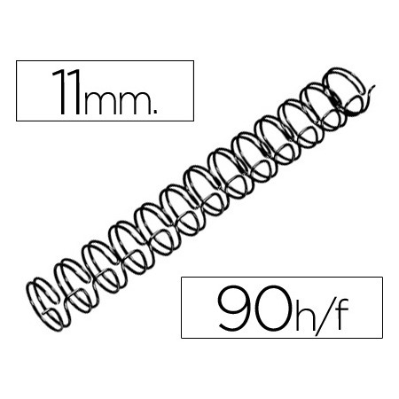 Espiral Gbc Preta Modelo Wire 3:1 11 Mm N.7 com Capacidade Para 90 Folhas