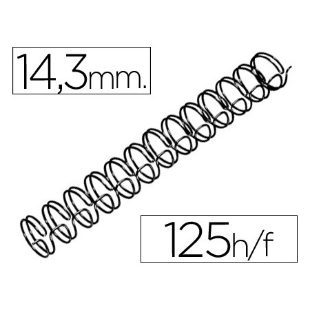 Espiral Gbc Preta Modelo Wire 3:1 14,3 Mm N.9 com Capacidade Para 125 Folhas