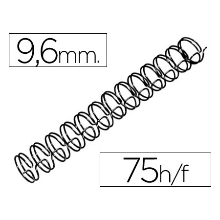 Espiral Gbc Preta Modelo Wire 3:1 9,6 Mm N.6 com Capacidade Para 75 Folhas