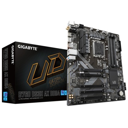 Placa-mãe Gigabyte b760 ds3h ax 1700 atx - 4 x ddr4 - 4 x sata - 1 x dp - 1 x hdmi - 4 x usb 2.0 - 1 x usb 3.2 - 1 x usb tipo c