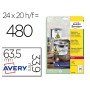 Etiqueta Adesiva Avery Poliester Branco 63,5X33,9 Mm Para Impressora Laser Pack de 480 Unidades