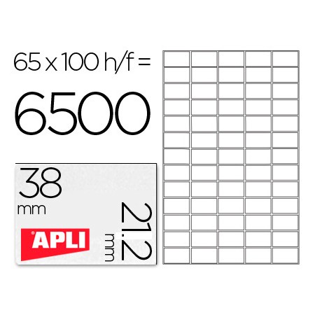 Etiquetas Adesivas Apli 1283 Formato 38X21,2Mm-Fotocopiadora-Laser -Tinteirocaixa com 100 Folhas Din A4