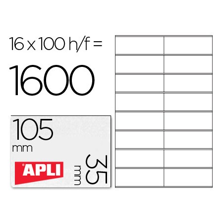 Etiquetas Adesivas Apli Din A4 105 x 35 Mm