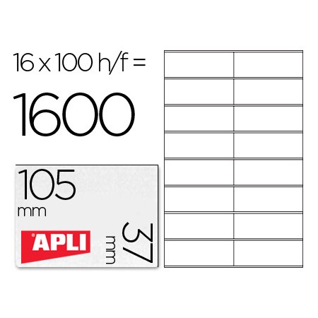 Etiquetas Adesivas Apli Din A4 105 x 37 Mm