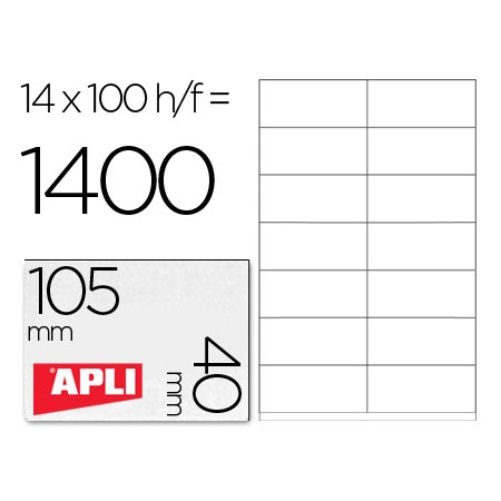 Etiquetas Adesivas Apli Din A4 105 x 40 Mm