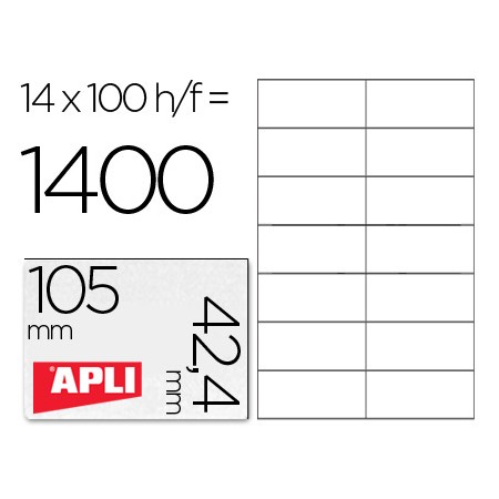 Etiquetas Adesivas Apli Din A4 105 x 42,4 Mm