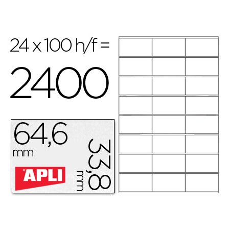 Etiquetas Adesivas Apli Din A4 64,6 x 33,8 Mm