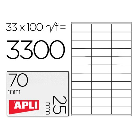 Etiquetas Adesivas Apli Din A4 70 x 25 Mm