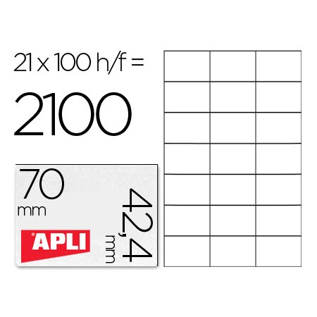 Etiquetas Adesivas Apli Din A4 70X42,4 Mm