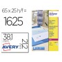 Etiquetas Adesivas Avery Din A4 Imprimiveis Transparente 38,1X21,2 Mm Caixa de 25 Folhas com 1625 Etiquetas