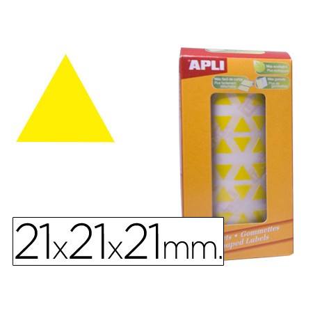 Etiquetas Apli Autoadesivas Triangulares 21X21X21 Mm Amarelo em Rolo de 2832 Etiquetas