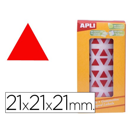 Etiquetas Apli Autoadesivas Triangulares 21X21X21 Mm Vermelho em Rolo de 2832 Etiquetas