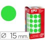 Etiquetas Apli Autoadesivos Circulares 15 Mm Verde em Rolo com 2832 Unidades