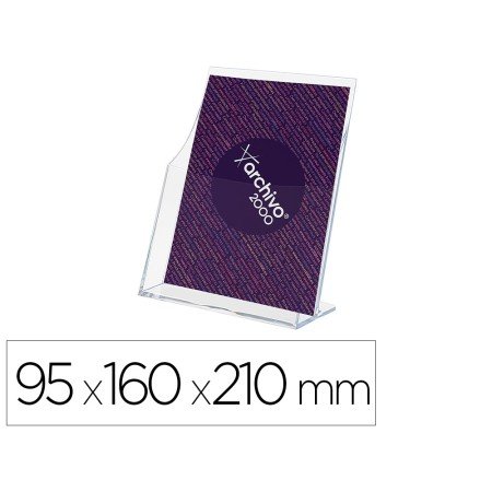 Expositor Archivo 2000 Premium Porta Folhetos Din A5 Vertical Cristal Transparente 95X160X210Mm