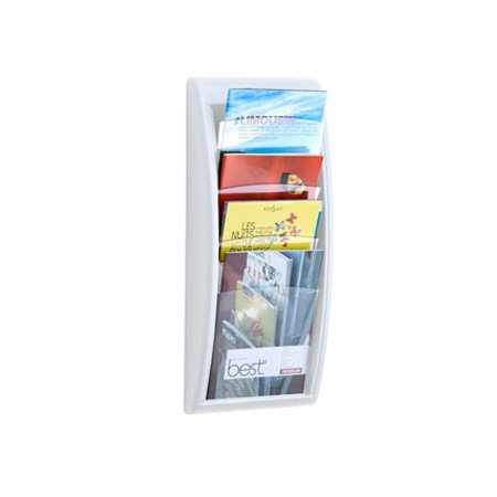 Expositor Mural Fast-Paperflow Din A4 Branco 4 Compartimentos 650X290X95 Mm