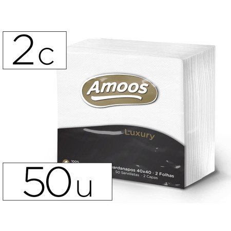 Guardanapo Celulose Amoos Luxury 40X40 Cm 2 Folhas Pack de 50 Unidades