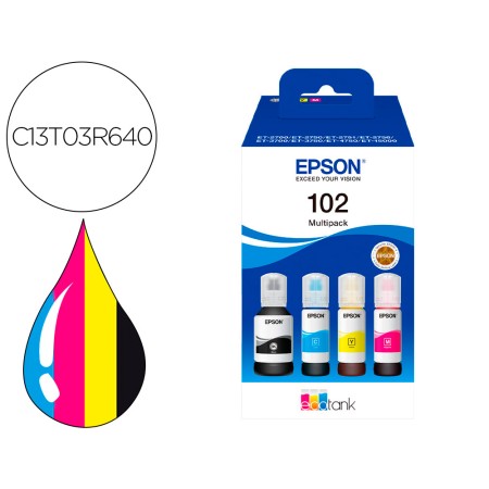 Ink-Epson /102 Ecotank Multipack Frasco Ink /Ecotank Et-2700 / Et-2750 / Et-2751 / Et-2756 / Et-3700 /