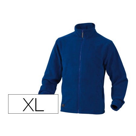 Jaqueta Polar Deltaplus com Punhos Elasticos E 2 Bolsos Cor Azul Formato Xl