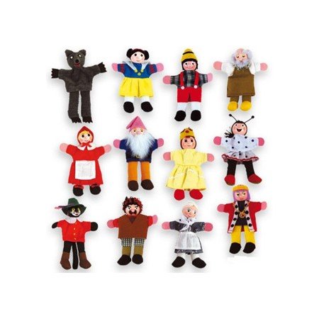 Jogo Andreutoys Marioneta de Mão Personagens Contos Infantis Sortidos 30Cm Caixa de 12 Unidades