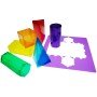 Jogo Modelos 3D Henbea Plastico Flexivel Formas Geometricas Cores Translucidos 35X35 Cm