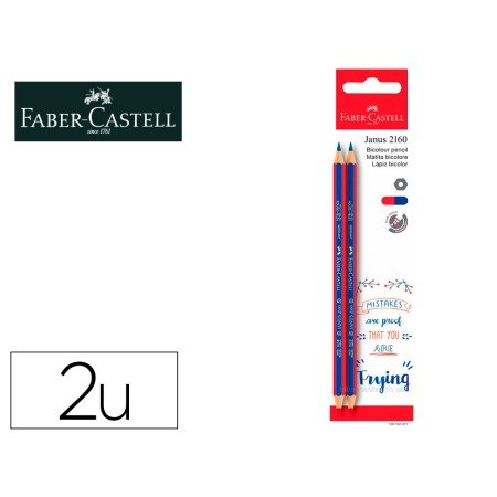 Lapis Bicolor Faber Castell Fino Hexagonal Vermelho/Azul Blister de 2 Unidades