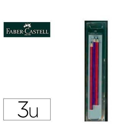 Lapis Bicolor Fino Faber Castell 2160-Rb Hexagonal Vermelho/Azul Blister de 3 Unidades