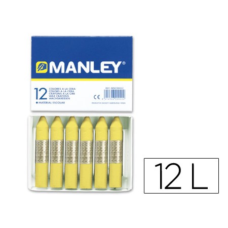 Lapis de Cera Manley 12 Unidades Amarelo Claro